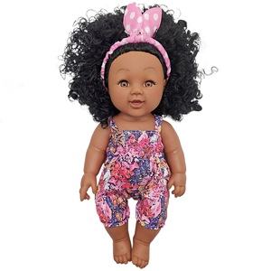 Muñecas de Silicona Completa de 33 cm Venta al por Mayor de Fábrica en Oferta Muñeca Afroamericana Negra para Niña Juguetes para Bebé - Product Image 2