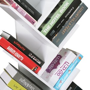 Étagère à livres créative rétro bon marché, bibliothèque rotative pour enfants, style arbre blanc brillant - Product Image 5