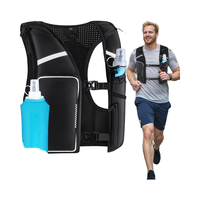Gilet d'hydratation respirant réfléchissant pour femmes hommes 500ML flacon souple réglable poitrine taille sangles pour la course