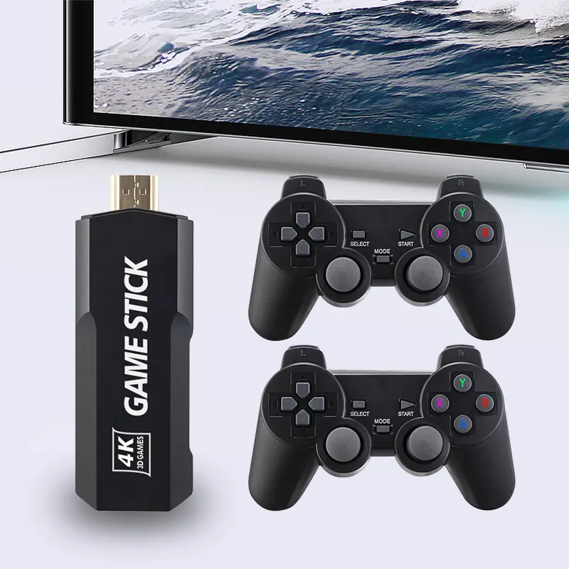 Hot On Amazon 4K Draadloze Gamestick 64 Bit Hd Videogameconsole Ingebouwd 3500 10000 Games Pc Stick