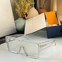 Lunettes de soleil tendance 2026, style vintage, monture carrée intégrale, surdimensionnées, transparentes en PC, verres polarisés dégradés colorés UV400, à la mode