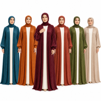 Abaya de Dubaï, robe islamique arabe turque, tissu léger et brillant, abaya ouverte modeste, vente en gros, kimono pour femmes musulmanes