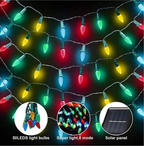 <span class=keywords><strong>Luces</strong></span> Solares <span class=keywords><strong>de</strong></span> Navidad C6 <span class=keywords><strong>de</strong></span> 17 pies con 50 LED, <span class=keywords><strong>Luces</strong></span> <span class=keywords><strong>de</strong></span> Cadena con Forma <span class=keywords><strong>de</strong></span> Fresa, 8 Modos <span class=keywords><strong>de</strong></span> Iluminación, Impermeables, Decorativas <span class=keywords><strong>para</strong></span> Jardín Exterior - Product Image 2