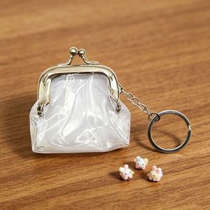 Mini Eco-Friendly Fashion Clear PVC Coin Purse <b>Keychain</b> Cable Organizer Snap Button Pouch for Keys Earphones Travel Wallet - Product Image 2