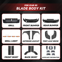 Kit de carrosserie Icar 03 pour Chery Icar 03 Jaecoo J6 2025 2026, comprenant une calandre, un pare-chocs avant et arrière, et un kit de carrosserie Blade, accessoires de mise à niveau.