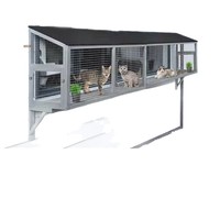 Vente transfrontalière : Nouvelle cage-villa pour chat d'extérieur, pour balcon, grand espace, imperméable et isolante