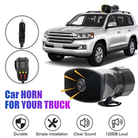 Alarme d'avertissement de voiture à 7 tons mégaphone 7 sons 120DB MIC fort klaxon de voiture 12V 100W sirène klaxon d'air haut-parleur avec prise allume-cigare
