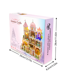 Casa de Muñecas de Madera de Tres Pisos <span class=keywords><strong>Windsor</strong></span> Castle L2503Z de Hongda, Nuevo Diseño, Kit de Casa de Muñecas en Miniatura con Cubierta Antipolvo - Product Image 5