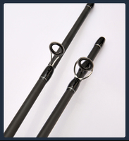 Joran Pancing Spinning/Casting 4-Piece Serat Karbon Tinggi, Medium Power, dengan Keramik Guide, untuk Danau, Laut, dan Ikan Bass, Portabel