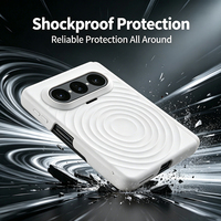Anti-kras rimpelstructuur ingebouwde magnetische ring dubbele scharnierbescherming volledige bescherming valbestendige hoes voor Huawei Pura X Max