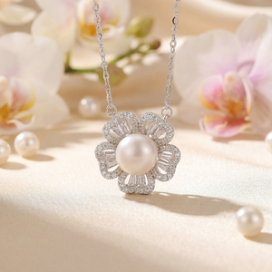 Collar de Plata S925 con Perla de Agua Dulce en Forma de Corazón y Colgante con Circonitas, Joyería Romántica para Mujer - Product Image 5