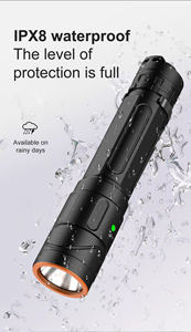Linterna LED portátil de aluminio 18650 de alta potencia <span class=keywords><strong>2000</strong></span> lúmenes IP68 luz táctica recargable impermeable - Product Image 5