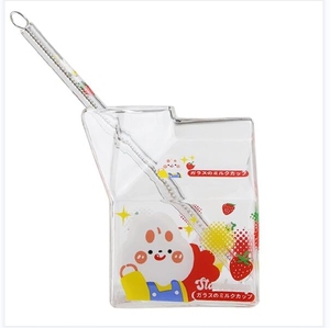 340ml Kawaii simpatico cartone animato di frutta tazza di acqua creativa quadrata in vetro trasparente bicchieri resistenti al calore <span class=keywords><strong>latte</strong></span> tazza di vetro per la colazione - Product Image 5