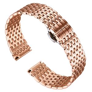 Bracelet de montre de remplacement Longines pour hommes et femmes avec boucle papillon, bracelet en acier inoxydable ultra-fin en maille, bracelets de montre de luxe - Product Image 1