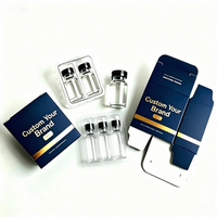 Boîte de flacon de peptides mat de luxe 3ml 5ml 10ml, boîte en papier personnalisée avec estampage à chaud doré pour l'emballage de marques de peptides cosmétiques