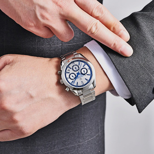 Pagani Design Men's Chronograph Quartz <b>Watch</b> Stainless Steel Band Blue Dial Date Luminous Hands 12mm <b>Case</b> - Product Image 3