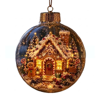 Ornement de Noël Lumineux, Boule Ronde en Acrylique, Décoration Suspendue pour Arbre, Idéal pour Cadeau de Fêtes