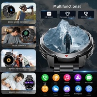 KT88 Neue Smartwatch für Herren Stahl AMOLED 1100mAh Hochkapazitätsbatterie Kompass Outdoor 3ATM Wasserdicht Sport Fitness für