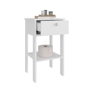 Scooba Stand Wood Nightstand 1 <b>Drawer</b> Open Shelf Bedroom Storage - Product Image 2