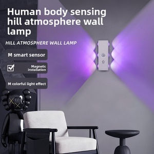 Lámpara de Pared LED Moderna con Sensor de Ondas de Agua, Diseño Ojo de Gato, Control Inductivo, Regulable, Material ABS, RGP, Fantasía Colorida - Product Image 2