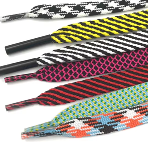 Tali sepatu Hoodie datar Tubular murah poliester Harga bagus tali kustom ujung plastik tali kepang untuk Sneakers - Product Image 1