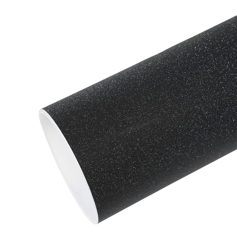 Paper-backed glitter black