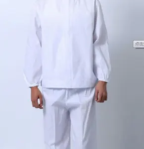 Polyester weiß billig Stoff für Schuluniform Krankenhaus Karate Uniform Twill Stoff Lieferant für Hemd Indonesien Uniform weiß