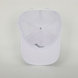 Vente en gros Logo de broderie personnalisé 5 panneaux Chapeau de papa de sport en polyester blanc trou découpé au laser Casquette de baseball Golf Gorras - Product Image 6