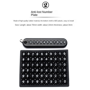 "Llavero de placa de número de teléfono tejido personalizado para hombres y mujeres-Llave de coche antipérdida con 8 llaveros y montaje en el salpicadero" - Product Image 3