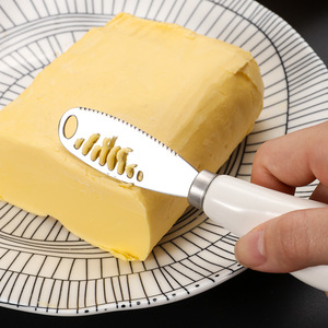 Ceramic Handle Butter Knife 430 Stainless Steel With Holes Household Cheese Knife <b>Jam</b> Spreader Cream Cheese Knife - Product Image 4