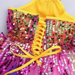 Vestido tutú con apliques de cuello Halter para niña, conjunto de pulsera de flores para Ballet, traje de baile de porristas, ropa para actuación en escenario - Product Image 5