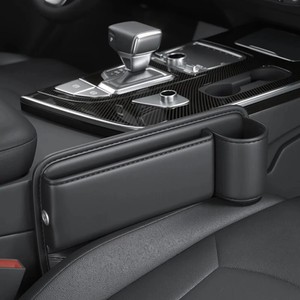 Y-0216 Auto PU-Leder Aufbewahrungstasche mit großer Kapazität für die Sitzlücke, Sitzlückenfüller mit Handy- und Getränkehalter - Product Image 4