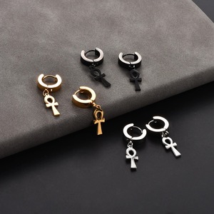 2 paires de boucles <span class=keywords><strong>d</strong></span>'oreilles Hip Hop en forme de croix, en acier inoxydable, unisexes, style gothique, <span class=keywords><strong>clous</strong></span> <span class=keywords><strong>d</strong></span>'oreilles de haute qualité, accessoires de bijoux punk - Product Image 6