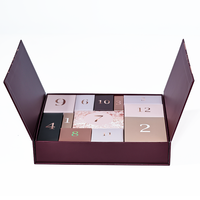 Boîte de calendrier de l'avent magnétique personnalisée, boîte cadeau de luxe à double ouverture, emballage de compte à rebours de 12 jours pour coffret cadeau cosmétique de fête
