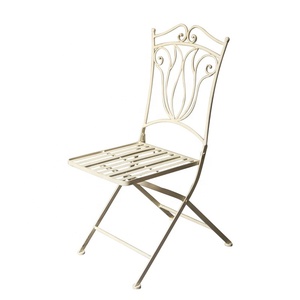 HE-1304 boda jardín al aire libre decorativa silla plegable de Metal blanco plegable al aire libre Bistro jardín metal sillas de hierro forjado - Product Image 5