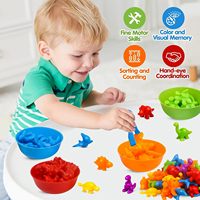 Jouet éducatif sensoriel Montessori arc-en-ciel comptage ours dinosaure Animal couleur jeu de tri et d'association jouets mathématiques pour enfants