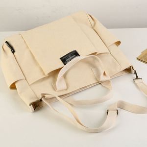 กระเป๋าผ้าแคนวาสพิมพ์โลโก้ตามสั่ง สะพายไหล่ ใช้ได้ทั้งชายหญิง พกพาสะดวก มีซิปและช่องใส่ของ - Product Image 5