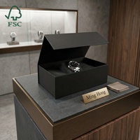 Boîte à bijoux magnétique de luxe pliable Matt Magnet, emballage cadeau de mariage, boîte rigide complète, fermeture magnétique, emballage personnalisé