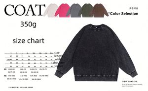 เสื้อสเวตเชิ้ตคอกลมผ้าบาติก 350 กรัม ผ้าฝ้าย 80% ทรงโอเวอร์ไซส์ ไซส์ใหญ่ ไหล่ตก สไตล์เรโทร ผ้าเทอร์รี่ฟอกสี - Product Image 2