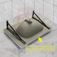 Support mural triangulaire SPEEDONE pour lavabo sous-évier en marbre ou céramique, forme arquée, peint