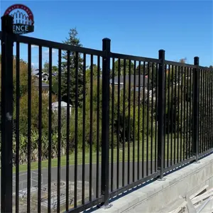 Flanged Residential Flat Top Aluminum Railing Fence for Balcony Garden Villa School