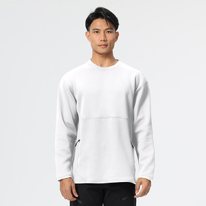Sudadera Deportiva <span class=keywords><strong>de</strong></span> Manga Larga para Hombre, Estilo Casual, con Patrón Sólido, Corte Holgado, Tejido <span class=keywords><strong>de</strong></span> Tela, para Primavera y Otoño - Product Image 5