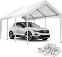 Lona de Repuesto para Cochera, Toldo Portátil para Garaje de 12 x 20 pies, Lona Protectora para Auto Resistente a los Rayos UV e Impermeable