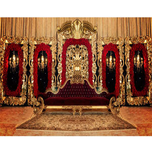 Cadre arrière en Fiber dorée pour mariage, encadrement de luxe élégant pour scène de mariage, vente en gros - Product Image 1