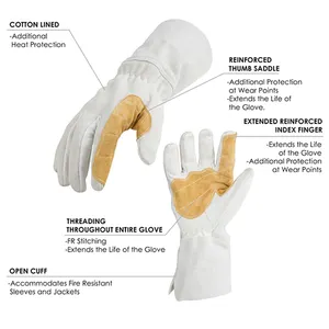 Сварочные перчатки из козьей кожи, 41 см