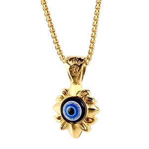 Collar de acero inoxidable para hombre y mujer, colgante Punk, europeo, americano, diablo, de titanio, turco, mal de ojo - Product Image 1