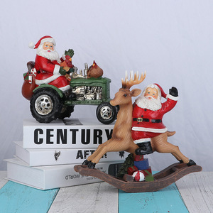 Resina artigianato giocattoli decorazione per feste natale babbo natale ornamenti bambola artigianato babbo natale giocattolo da tavola decorazione natalizia - Product Image 2