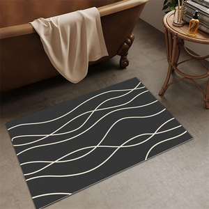 Tapis de toilette antidérapant de luxe <span class=keywords><strong>à</strong></span> motif géométrique, <span class=keywords><strong>super</strong></span> absorbant, en boue de diatomée, tapis de salle de bain en polyester, tapis de porte fabriqué <span class=keywords><strong>à</strong></span> la <span class=keywords><strong>machine</strong></span> - Product Image 6