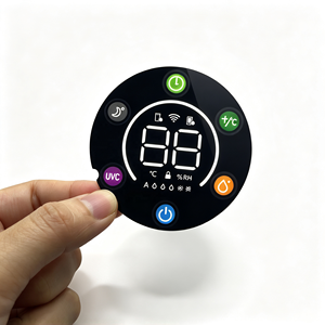 Etiqueta Adhesiva Personalizada OEM para Panel de Control de Fuente de Agua UVC Redonda, Impresa en PVC PET, con Indicadores de Humedad y Temperatura - Product Image 1