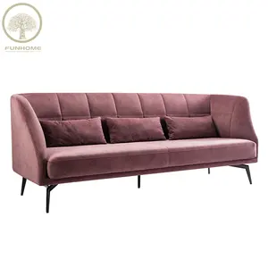 粉红色天鹅绒室内装饰电视房间沙发设置现代沙发客厅沙发